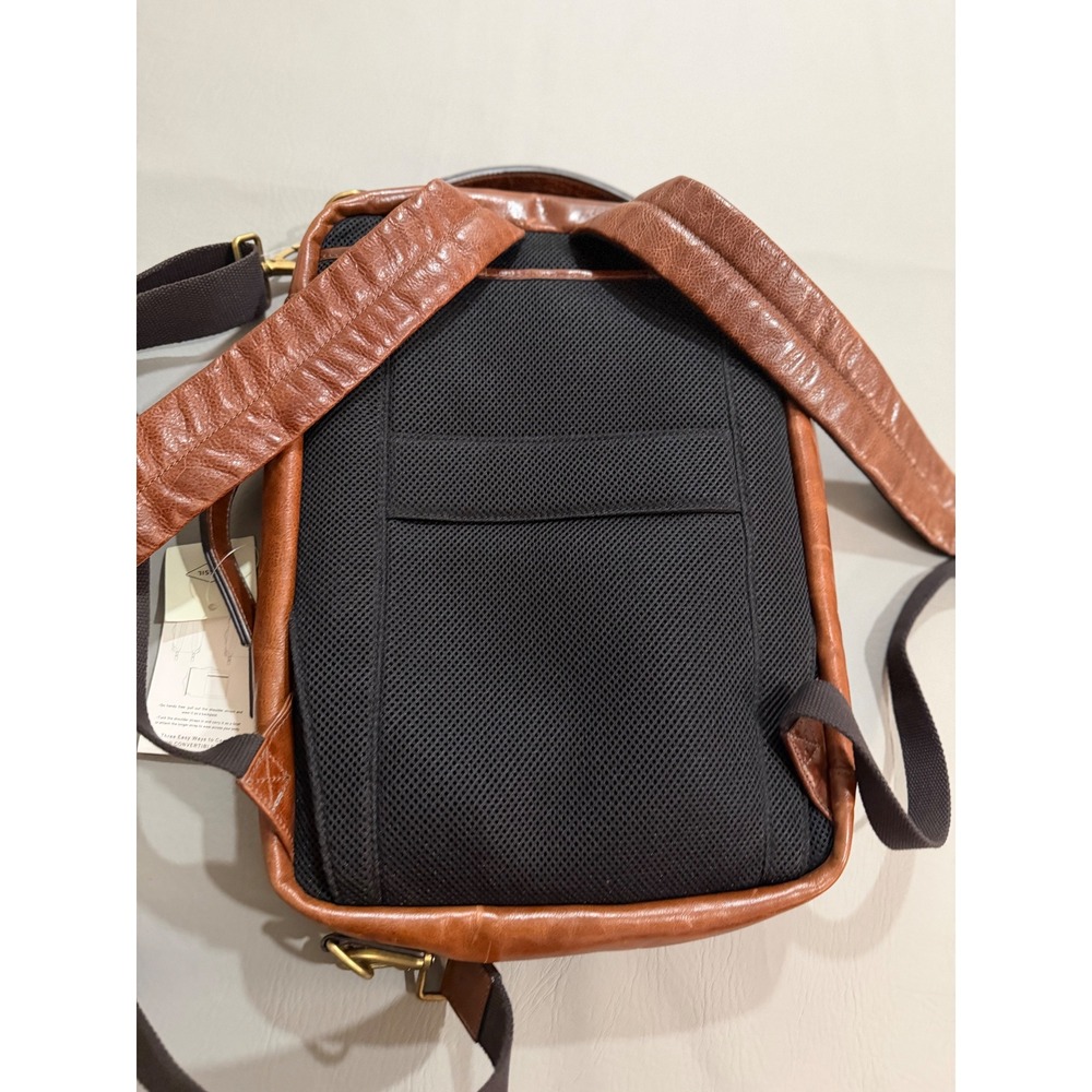 Fossil Buckner Convertible Backpack Briefcase Mens Cognac Leather NWT MBG9520222 - Picture 5 of 16